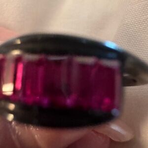 Dark pink and black ring